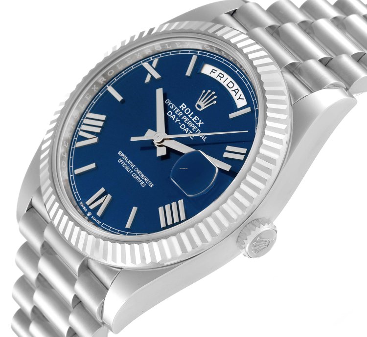 Rolex Day-date 40 President Day-date 40 Blue Dial Platinum Mens Watch 228236 Unworn
