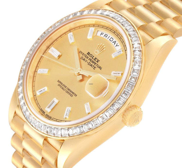 Rolex Day-date 40 President Day-date 40 Yellow Gold Diamond Mens Watch 228398 Unworn