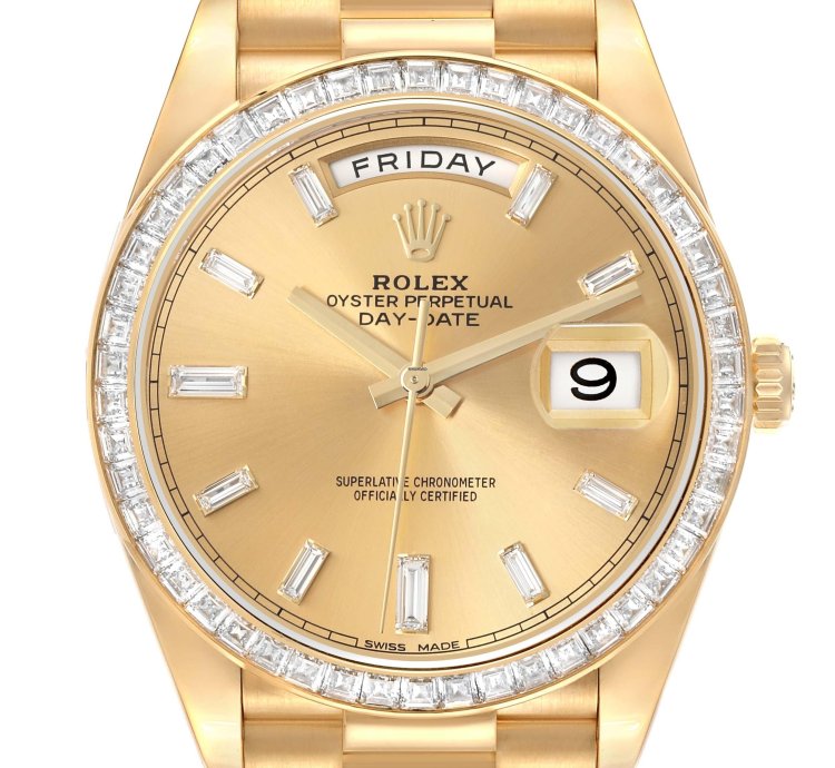 Rolex Day-date 40 President Day-date 40 Yellow Gold Diamond Mens Watch 228398 Unworn