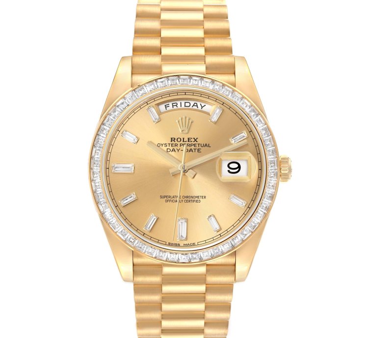 Rolex Day-date 40 President Day-date 40 Yellow Gold Diamond Mens Watch 228398 Unworn
