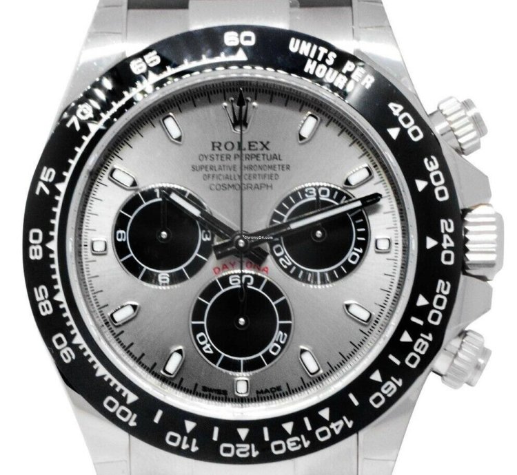 Rolex Daytona New Rolex Daytona Chronograph 18k Wg Grey Dial Oysterflex Watch 23 116519