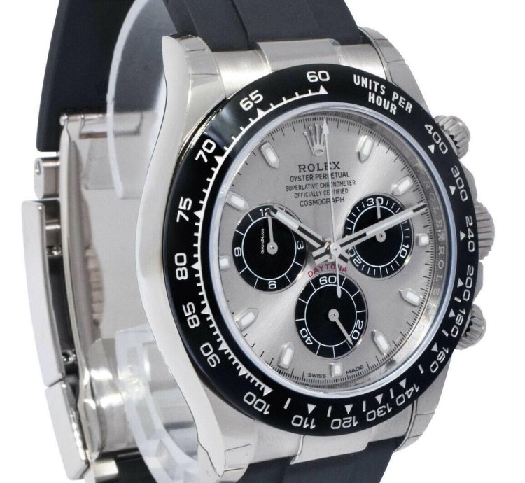 Rolex Daytona New Rolex Daytona Chronograph 18k Wg Grey Dial Oysterflex Watch 23 116519