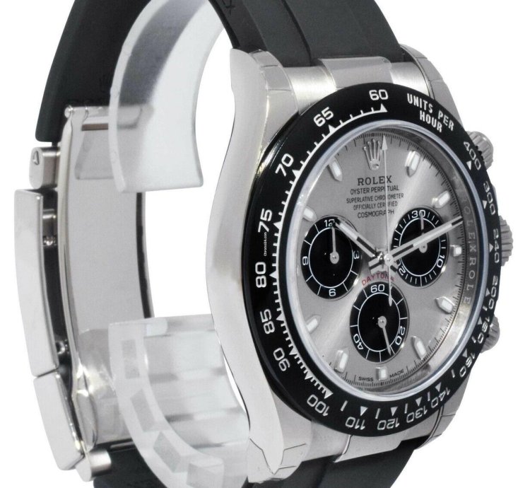 Rolex Daytona New Rolex Daytona Chronograph 18k Wg Grey Dial Oysterflex Watch 23 116519