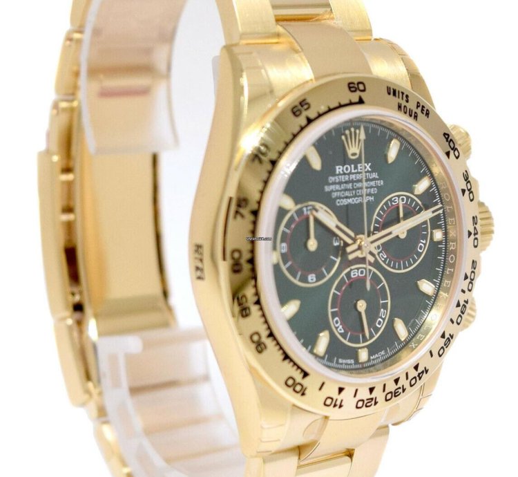 Rolex Daytona New Rolex Daytona Chronograph 18k Yg Green Dial Mens Watch 22 116508