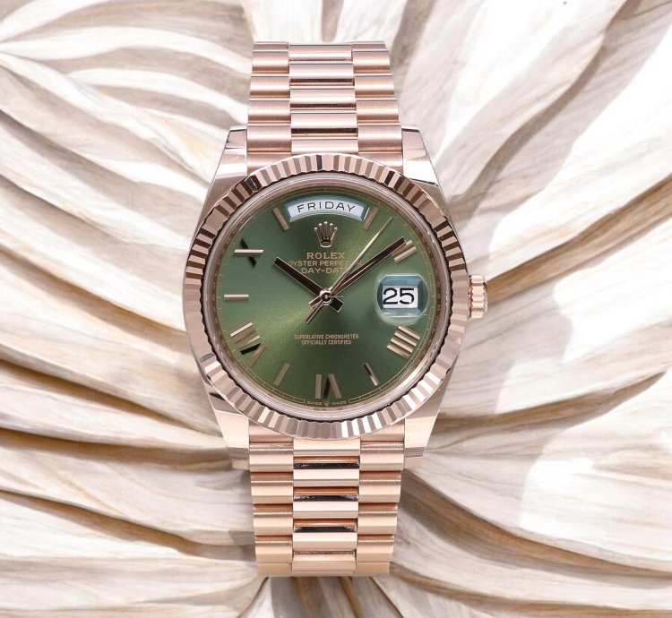 Rolex Day-date 40 President Rose Gold Olive Roman Green 18 Krt Unworn 2025