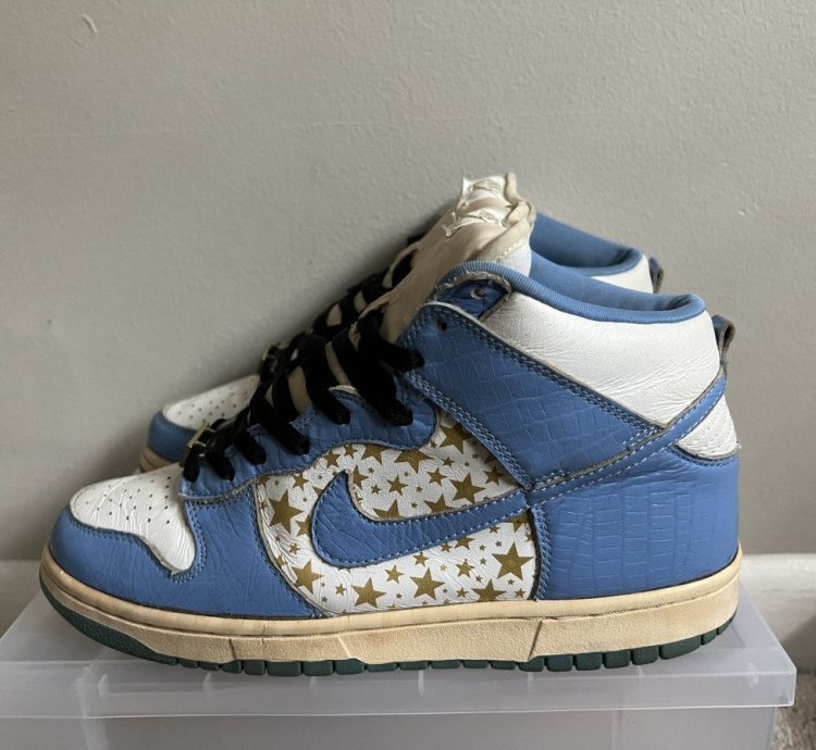 2003 Supreme Nike Sb Dunk High Blue Stars Size 9 307385141