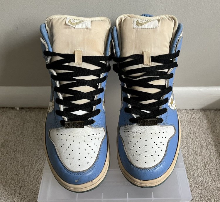 2003 Supreme Nike Sb Dunk High Blue Stars Size 9 307385141