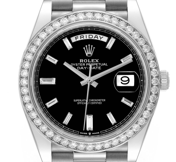 Rolex Day-date 40 President White Gold Diamond Mens Watch 228349 Unworn