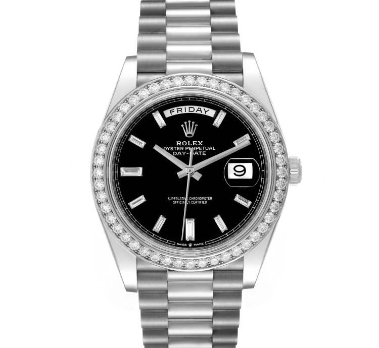 Rolex Day-date 40 President White Gold Diamond Mens Watch 228349 Unworn