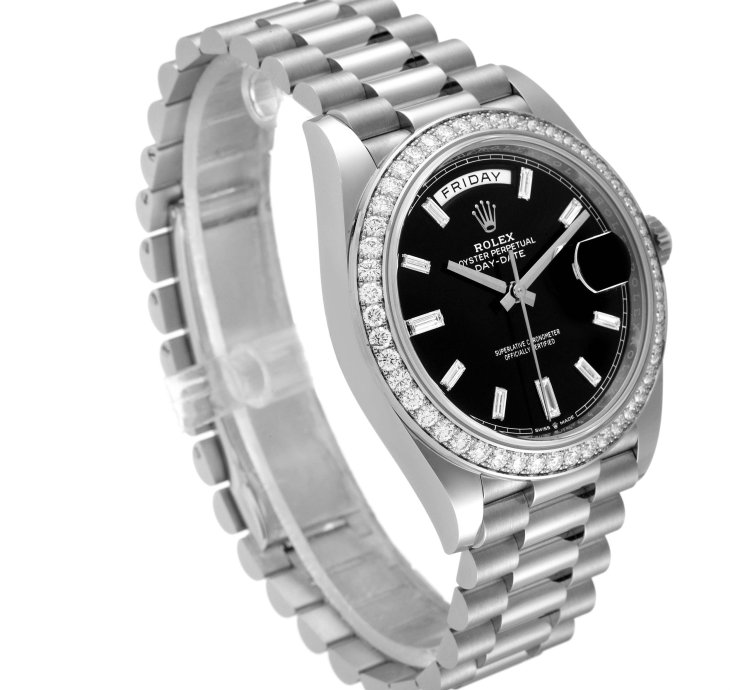 Rolex Day-date 40 President White Gold Diamond Mens Watch 228349 Unworn