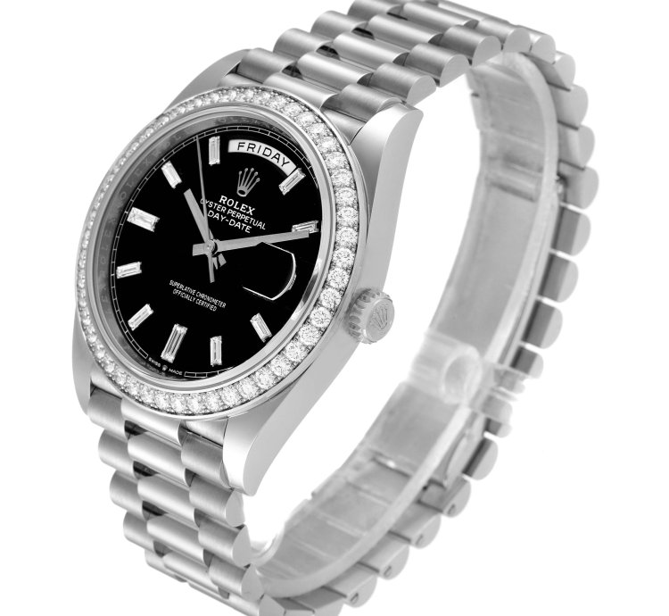 Rolex Day-date 40 President White Gold Diamond Mens Watch 228349 Unworn