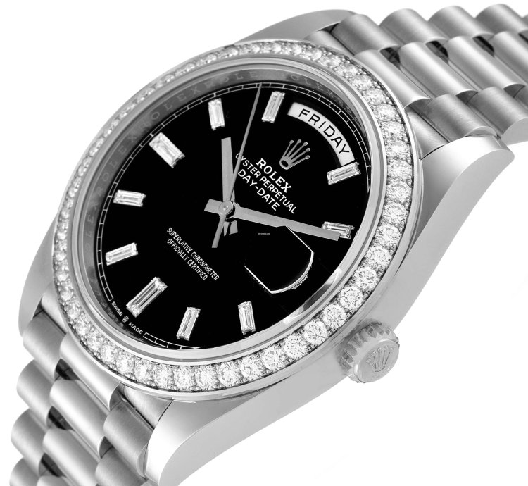 Rolex Day-date 40 President White Gold Diamond Mens Watch 228349 Unworn