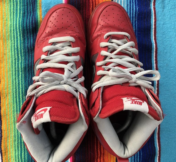 2006 Nike Sb Dunk High Mork And Mindy Red Silver Size 10
