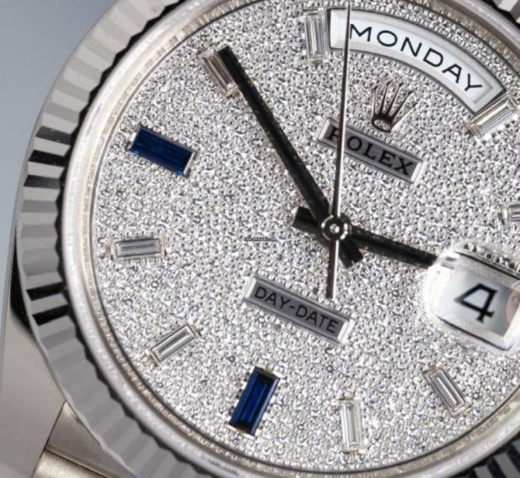 Rolex Day-date 40 Presidential Pave Diamond Dial Baguette Sapphire Diamonds