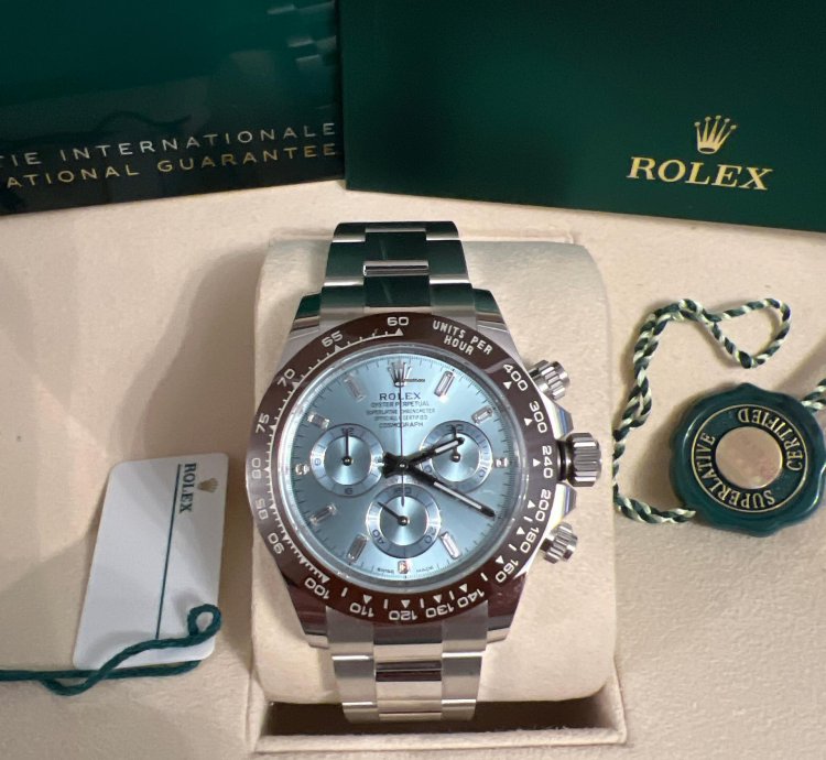 Rolex Daytona New Unworn Daytona Platinum Baguette Dial 116506