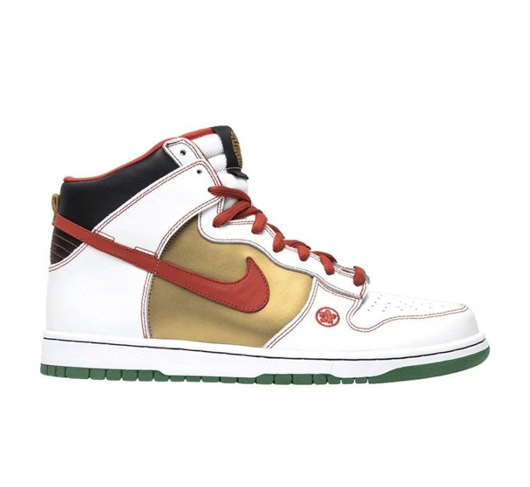 2007 Nike Sb Dunk High Pro Money Cat White Gold Green