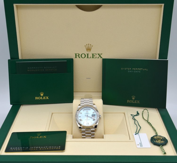 Rolex Day-date 40 Ref 228206 Platinum With Ice Blue Dial 40mm