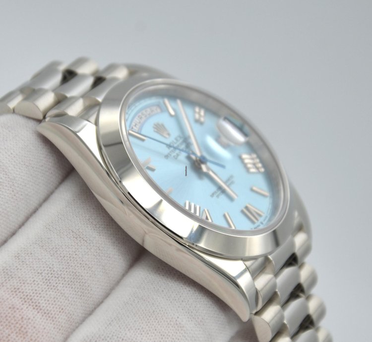 Rolex Day-date 40 Ref 228206 Platinum With Ice Blue Dial 40mm