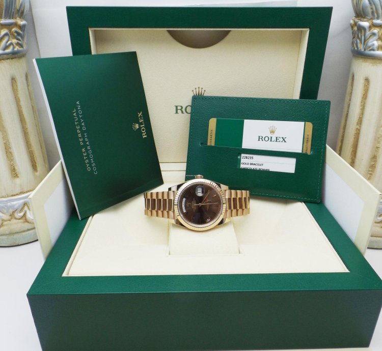 Rolex Day-date 40 Ref 228235 Chocolate Anno 2018 Full Set New - Unused