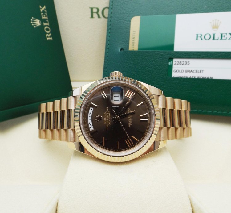 Rolex Day-date 40 Ref 228235 Chocolate Anno 2018 Full Set New - Unused