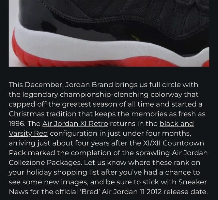 2012 Nike Air Jordan 11 Retro Bred