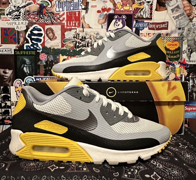 2012 Nike Air Max 90 Hyperfuse Livestrong Size 8 Rare Og 326