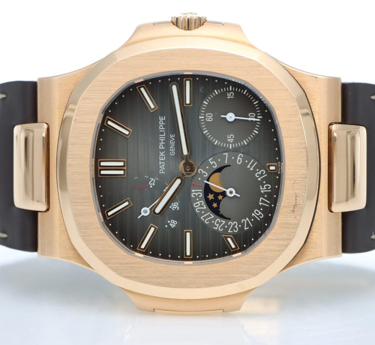 Patek Philippe Nautilus Ref 5712 1r-001 Rose Gold Brown Dial Full Set Year 2014 Excellent Conditions