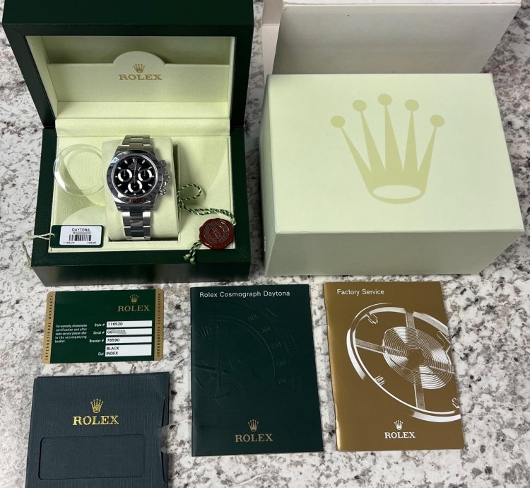 Rolex Daytona Nos 116520 All Factory Stickers Stainless Steel Black Dial