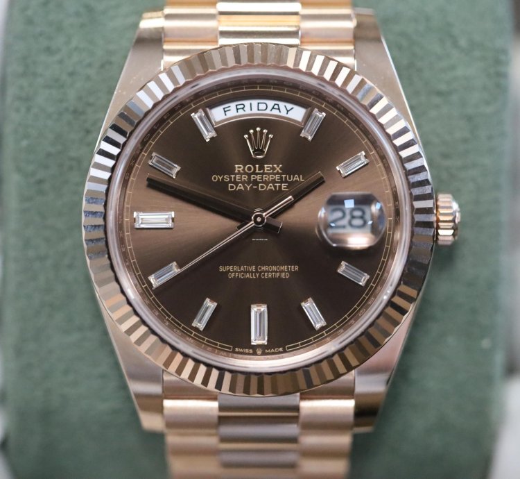 Rolex Day-date 40 Rg Choco Baguette Used 2023