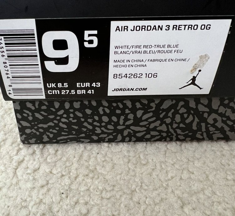 Jordan 3 True Blue