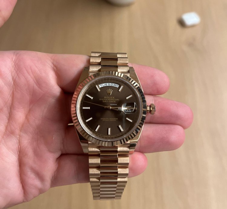 Rolex Day-date 40 Rose Gold Cadran Chocolat Full Set Neuve