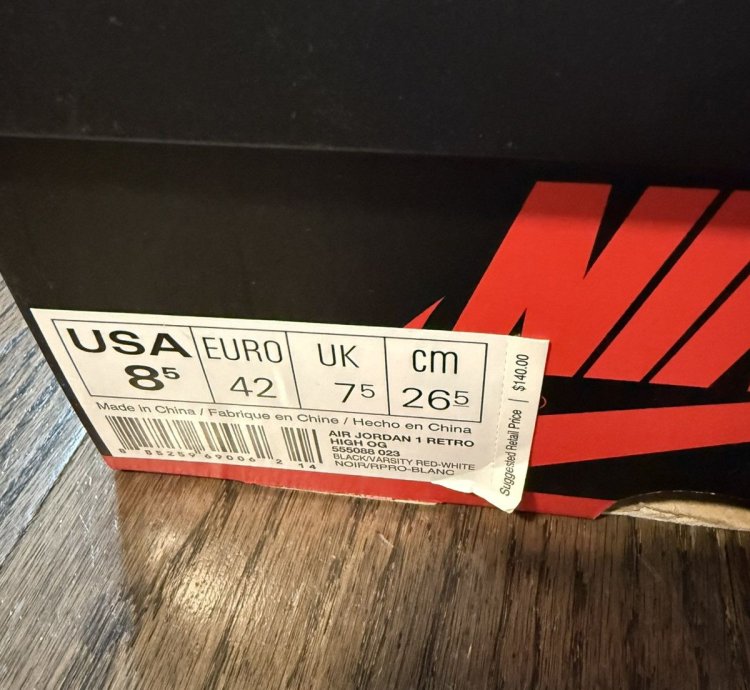 2013 Nike Air Jordan 1 Retro High Og Bred