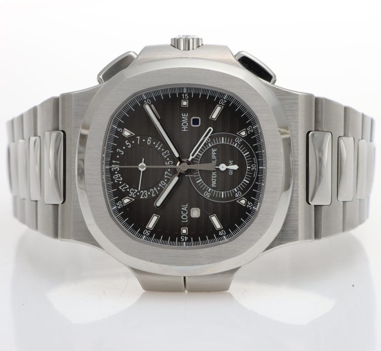 Patek Philippe Nautilus Ref 5990 1a-001 Steel Chrono Travel Time Full Set Year 2020