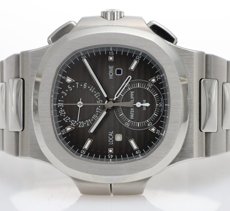Patek Philippe Nautilus Ref 5990 1a-001 Steel Chrono Travel Time Full Set Year 2020