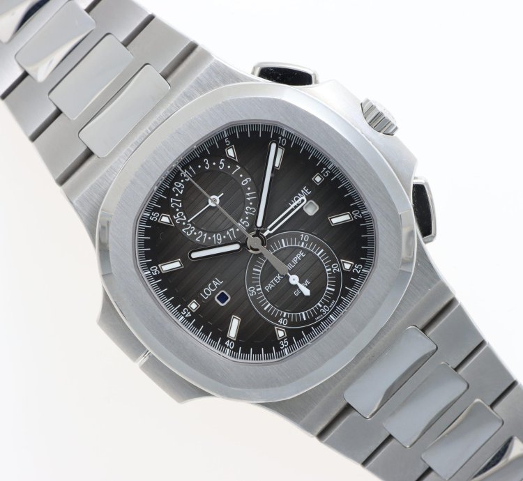 Patek Philippe Nautilus Ref 5990 1a-001 Steel Chrono Travel Time Full Set Year 2020