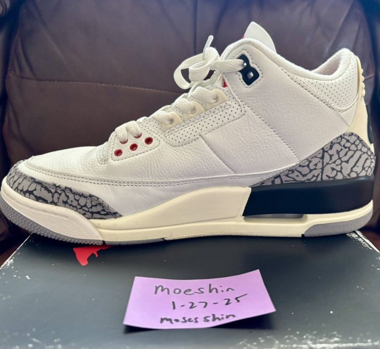 Jordan 3 White Cement Reimagined Size 9