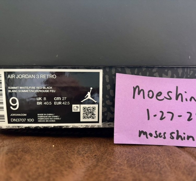Jordan 3 White Cement Reimagined Size 9