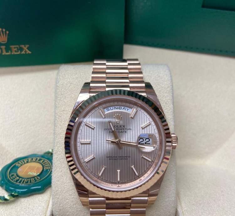 Rolex Day-date 40 Rose Gold Day-date 40mm Sundust Tapestry Stick Dial 228235 2022 New