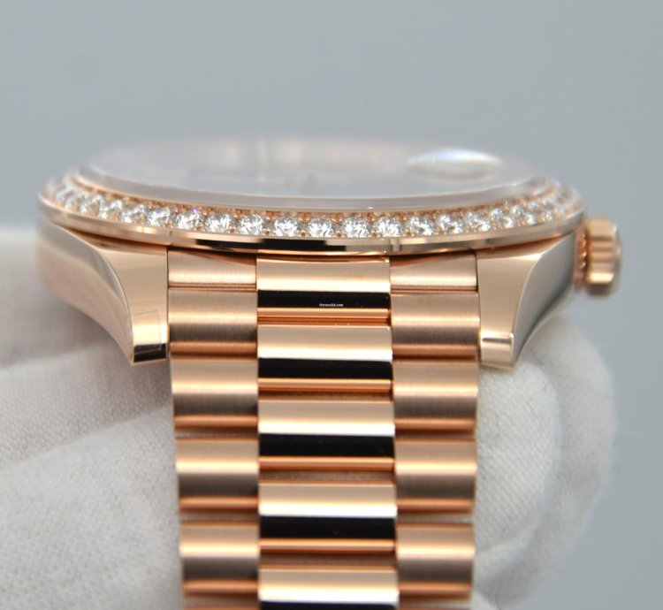 Rolex Day-date 40 Rose Gold Diamond Bezel Eisenkiesel Dial Watch