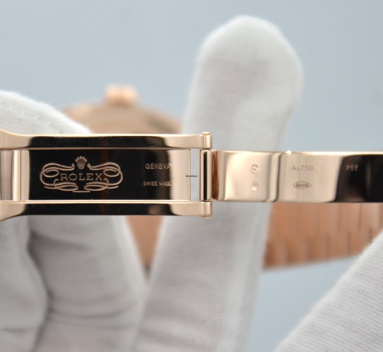 Rolex Day-date 40 Rose Gold Diamond Bezel Eisenkiesel Dial Watch