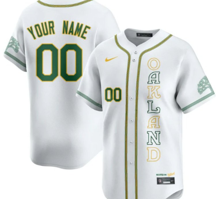 Custom Oakland Athletics Jersey Name Number City Connect Concept Stitched White