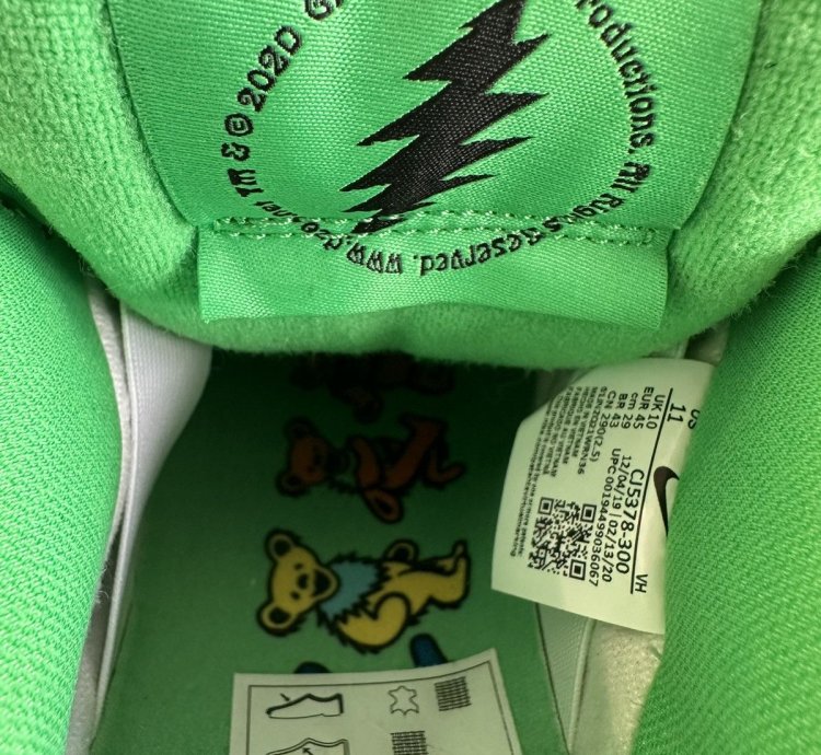 Grateful Dead Nike Sb Dunk Bear Green