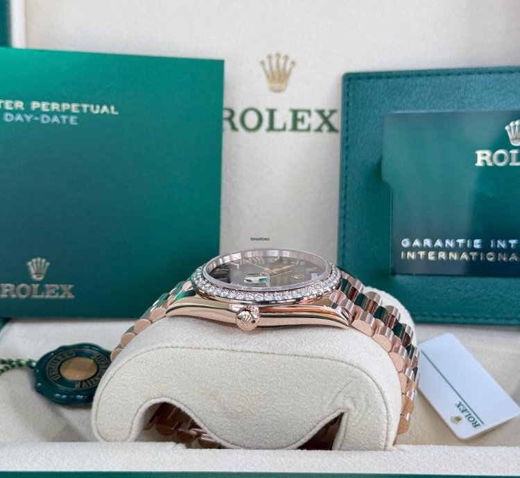 Rolex Day-date 40 Rose Gold Slate Ombre Diamond Bezel 2025