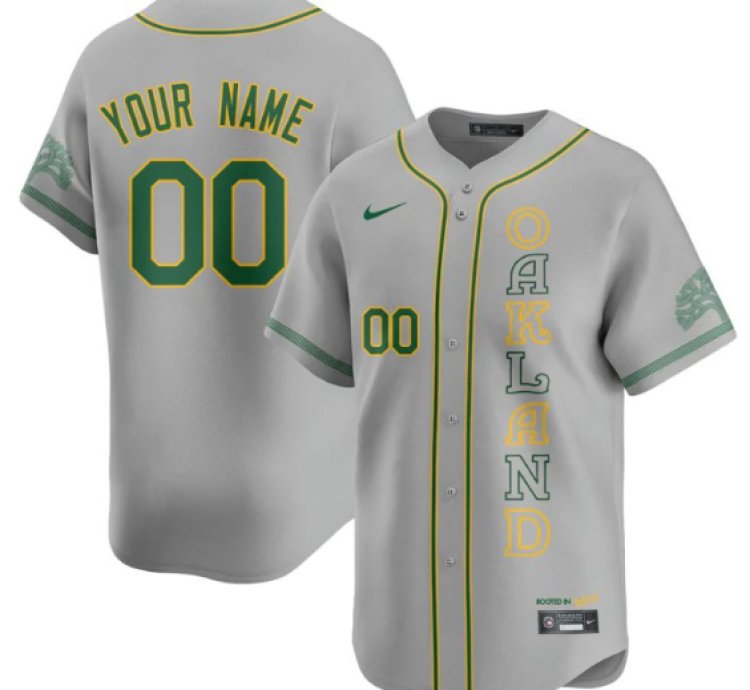 Custom Oakland Athletics Jersey Name Number City Connect Concept Stitched Gray