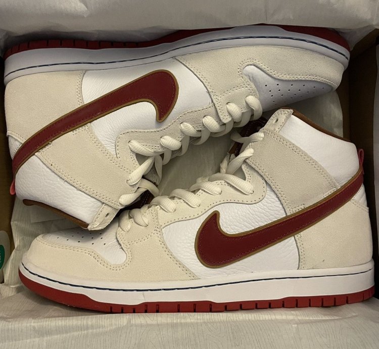 New 11 5 Nike Sb Dunk High Pro Sail Crimson Philly Sneaker