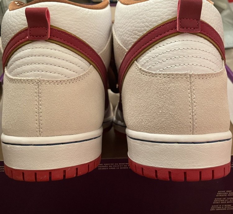 New 12 Nike Sb Dunk High Pro Blunt Sail Team Crimson Sneaker