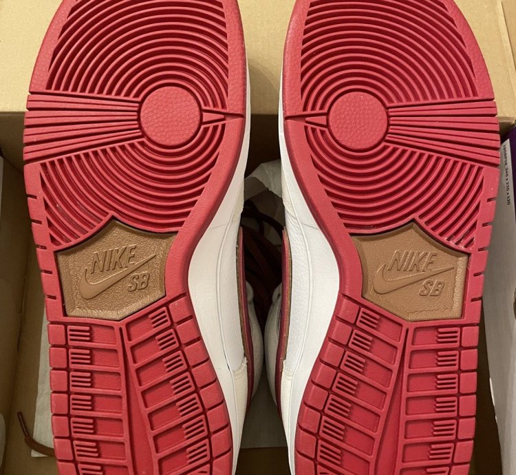 New 12 Nike Sb Dunk High Pro Blunt Sail Team Crimson Sneaker