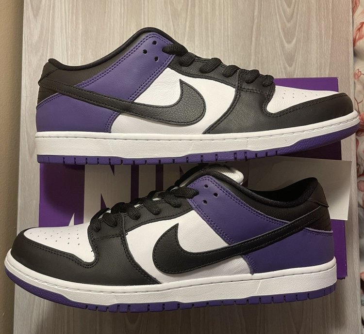 New Nike Sb Dunk Low Pro Court Purple Bq6817-500