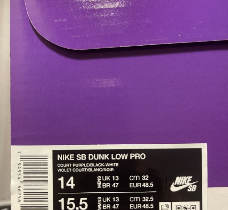 New Nike Sb Dunk Low Pro Court Purple Bq6817-500