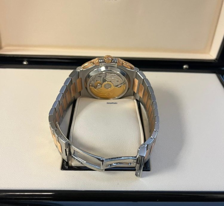 Patek Philippe Nautilus Rose Gold Stainless Steel Blue Dial Mens Watch 5980 1ar